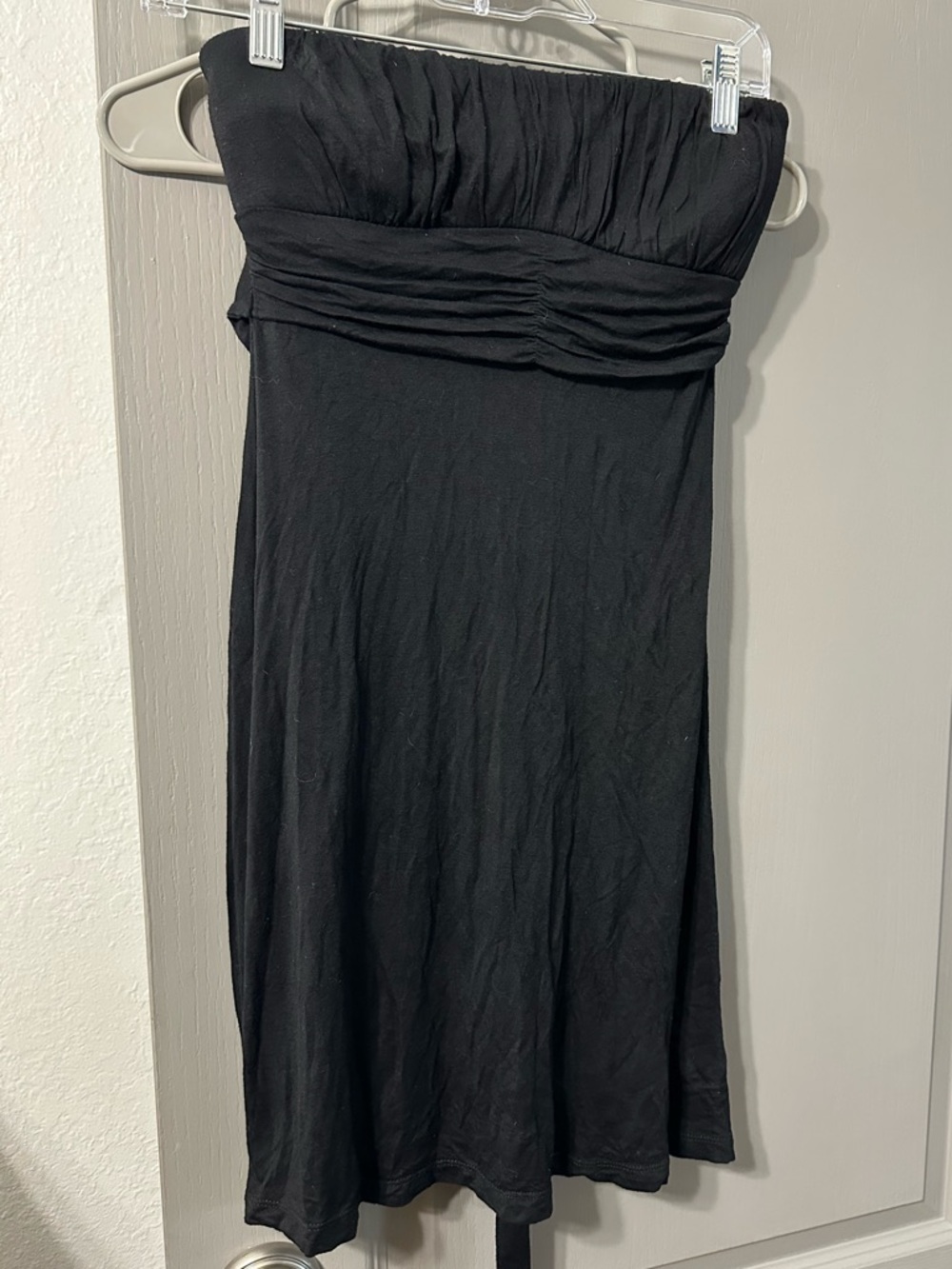 Forever 21 Black Strapless Tube Dress tie in back Small